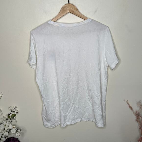 KATE SPADE Rainbow Embroidered Tee T-Shirt White Sz XXL {3V34} - Picture 4 of 7